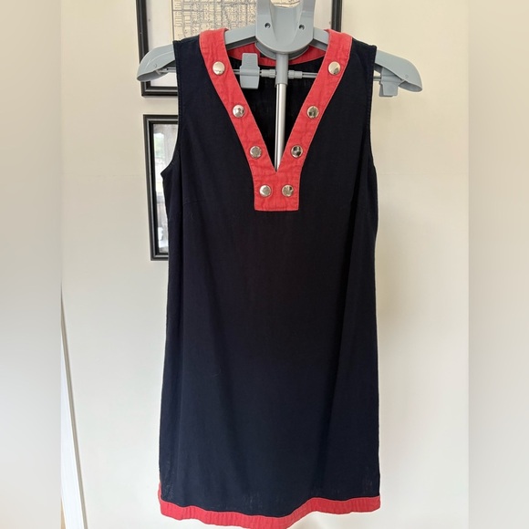 Tommy Hilfiger Navy and Coral Shift Dress, Size MP - Picture 1 of 5